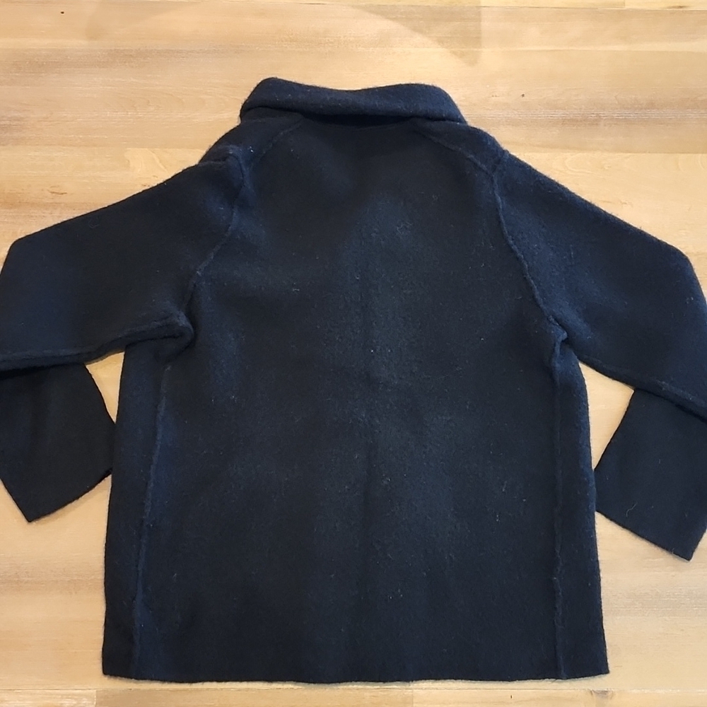 VINCE Oversized Sweater Knit Blazer Merino Wool Alpaca Black Open Front Large - Picture 16 of 16